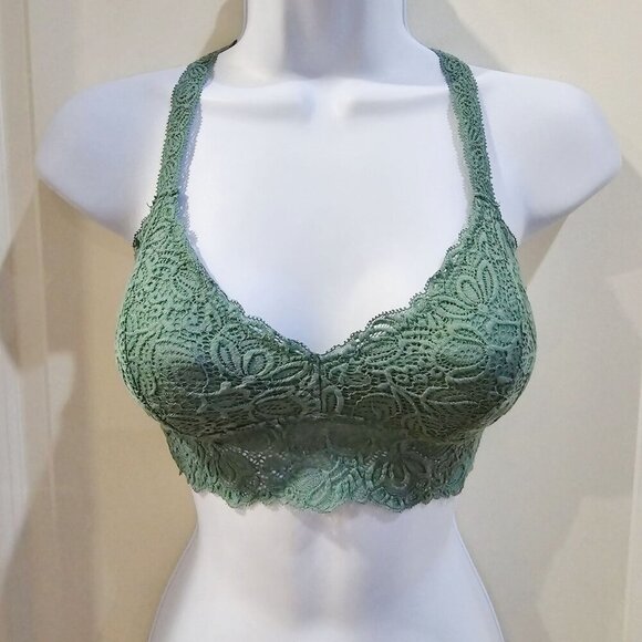 Auden ✦ Lace Bralette XS ✦ Sage Green Racerback Soft Stretch Comfortable Fit - Picture 7 of 15
